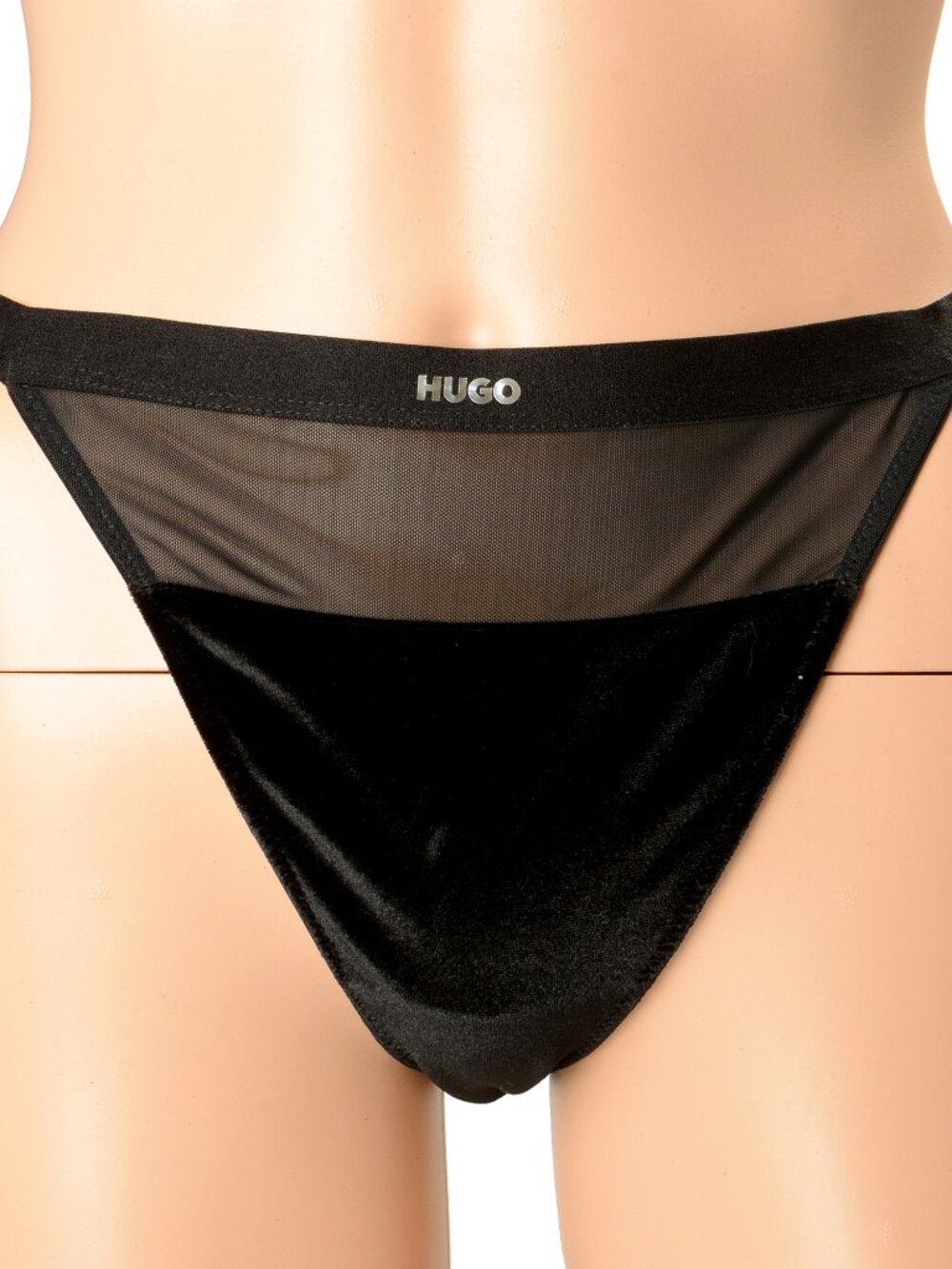 Hugo Boss Women's "Thong Velvet" Black Thong Panties US L IT 44